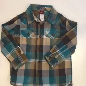 TEA COLLECTION Long Sleeve Plaid Button Down Sz 2